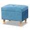 Baxton Studio Elias Modern and Contemporary Sky Blue Velvet Fabric and Oak Brown Finished Wood Storage Ottoman 178-11319-Zoro - alternate 1